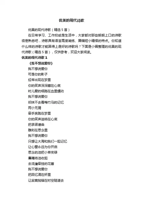 优美的现代诗歌（精选5首）