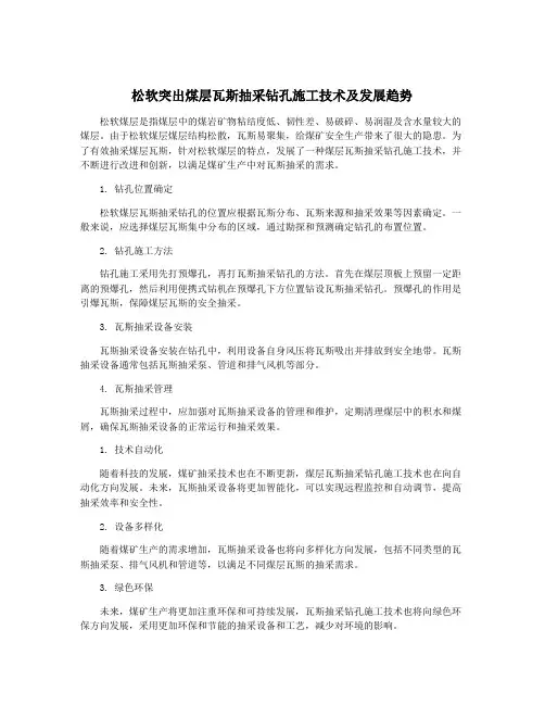 松软突出煤层瓦斯抽采钻孔施工技术及发展趋势