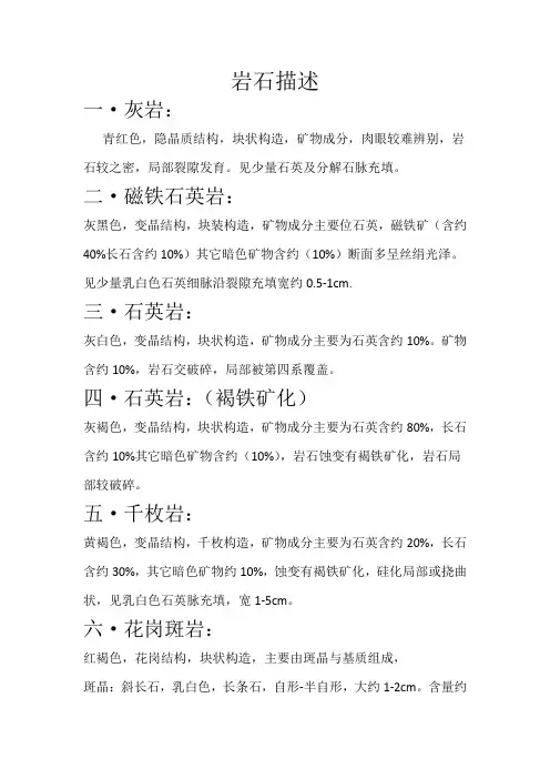 岩石描述