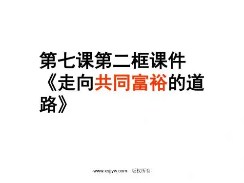 九年级思想品德人教版第七课第二框课件《走向共同富裕的道路》