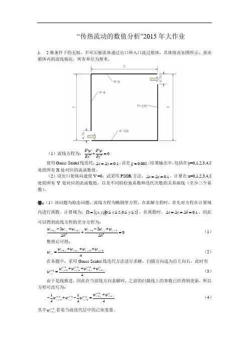 上海交通大学硕士研究生课程《传热流动的数值分析大作业》