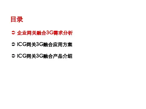 1 ppt ICG系列网关“3G融合”应用解决方案(电信)
