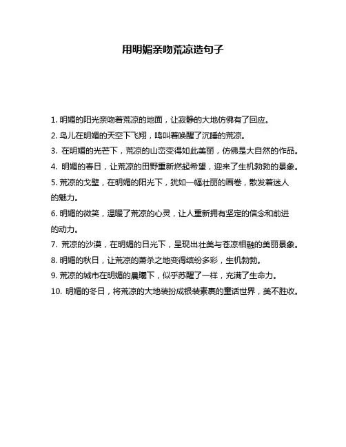用明媚亲吻荒凉造句子