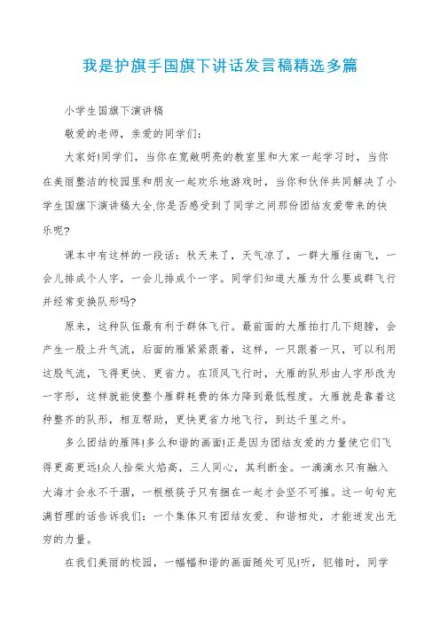 我是护旗手国旗下讲话发言稿精选多篇