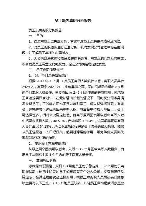 员工流失离职分析报告