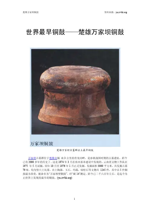 世界最早铜鼓—楚雄万家坝铜鼓