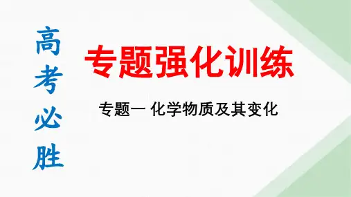2024年高考专题强化训练-专题一+化学物质及其变化