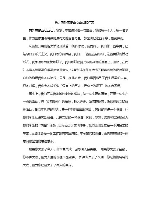 关于内外兼修正心正己的作文