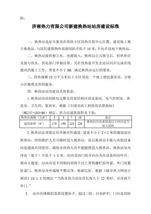 济南市换热站要求
