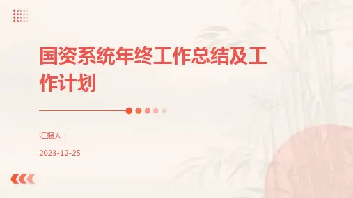 国资系统年终工作总结及工作计划