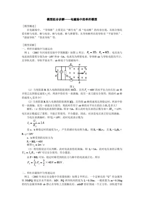 模型组合讲解：电磁场中的单杆模型