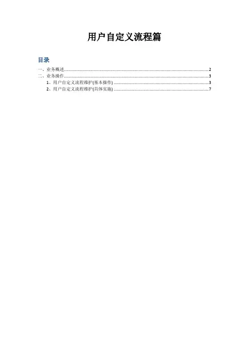 用户自定义流程操作指南