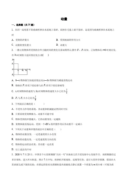 高考物理二轮复习专题训练——动量(word版含答案)