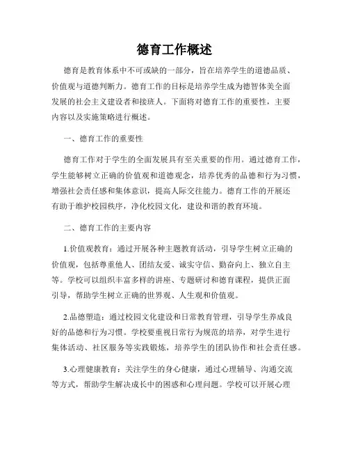 德育工作概述