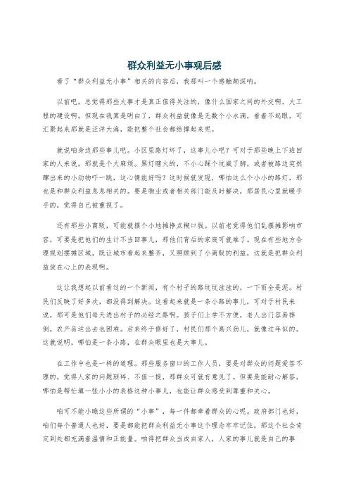 群众利益无小事观后感