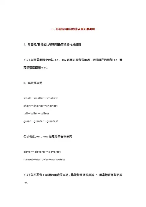 江苏中考英语复习之初二重点语法汇总