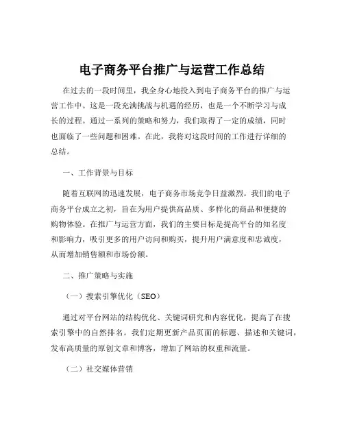 电子商务平台推广与运营工作总结
