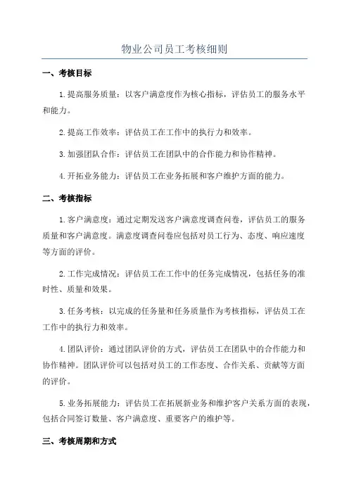 物业公司员工考核细则