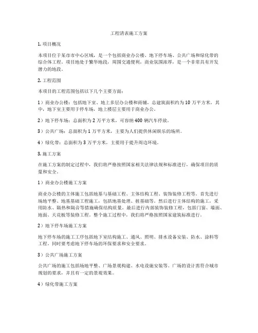 工程清表施工方案