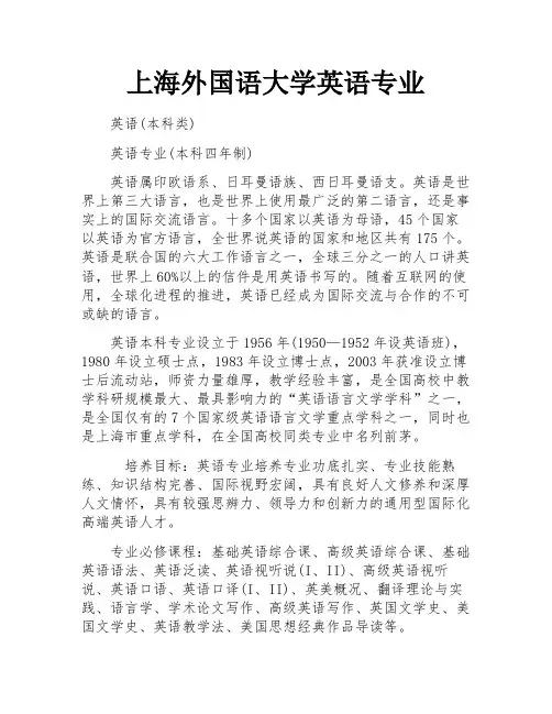 上海外国语大学英语专业