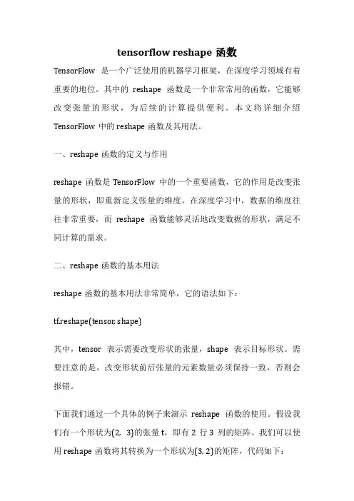 tensorflow reshape函数