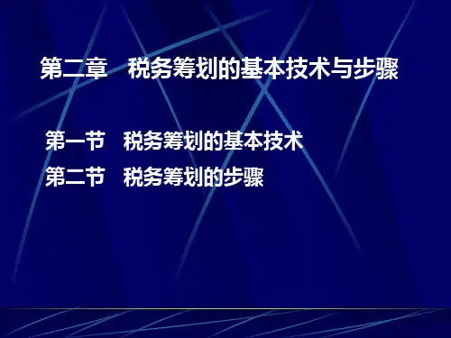 税务筹划第二章