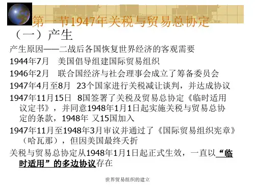 世界贸易组织的建立课件