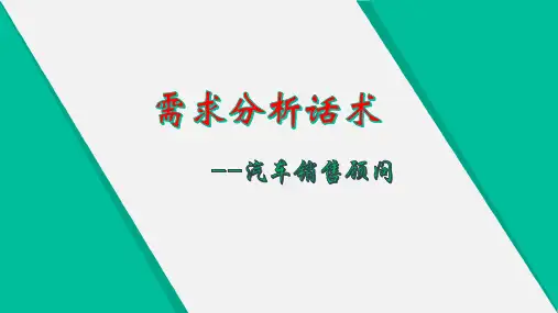 需求分析话术总结