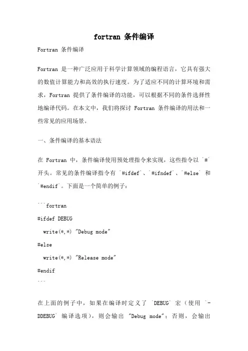 fortran 条件编译