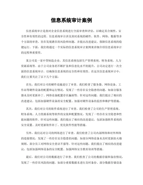 信息系统审计案例