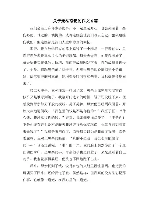 关于无法忘记的作文4篇