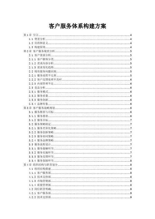 客户服务体系构建方案