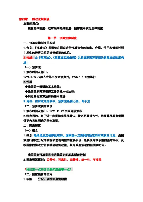 财经法规第四章重难点