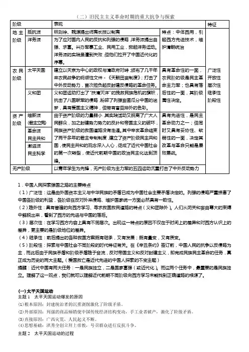 最新(二)旧民主主义革命时期的重大抗争与探索