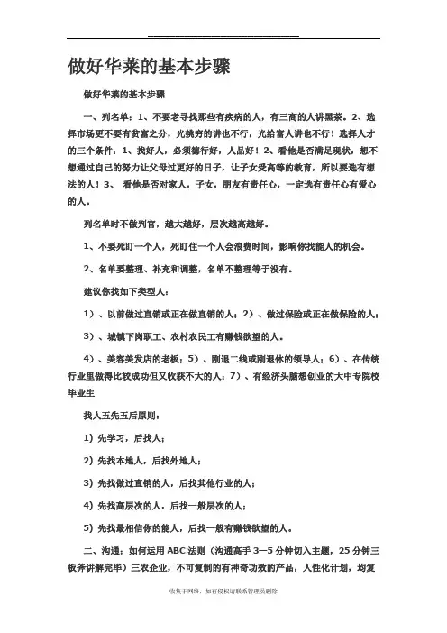 最新做好华莱的基本步骤