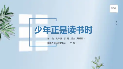 综合性学习《少年正是读书时》课件(共34页) 部编版语文七年级上册