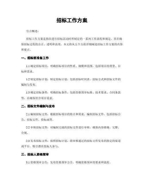 招标工作方案
