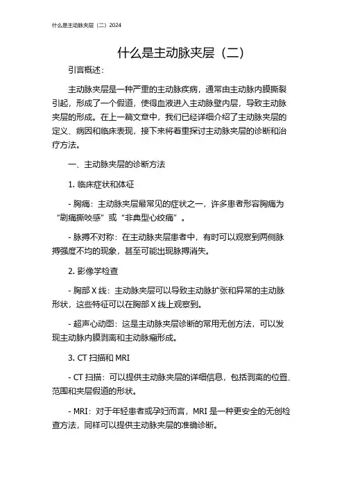 什么是主动脉夹层(二)2024