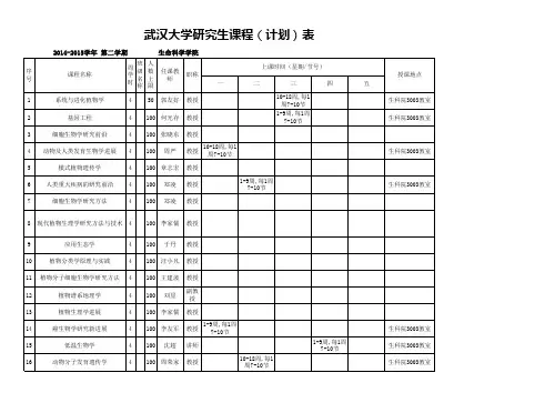 武大生科院课表