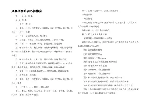风暴例会培训心得体会