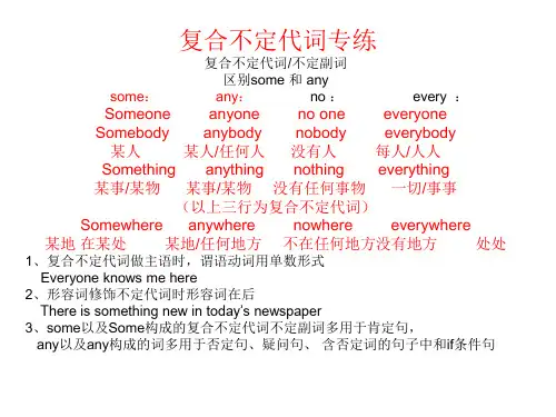 复合不定代词专练 4张PPT
