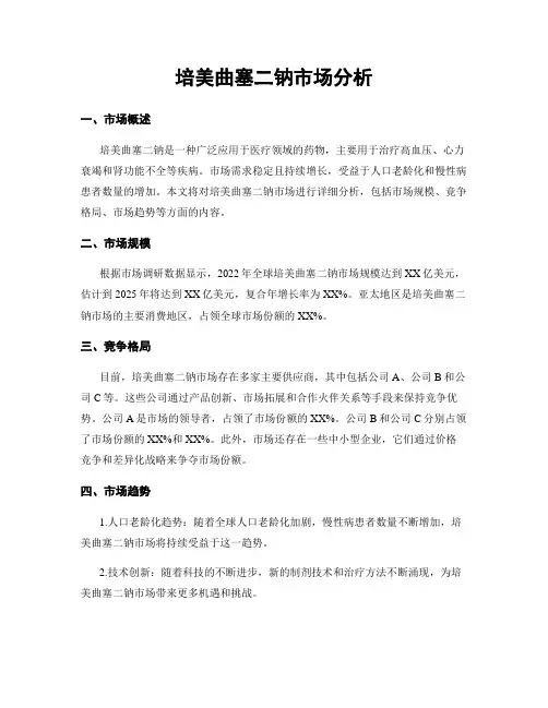 培美曲塞二钠市场分析