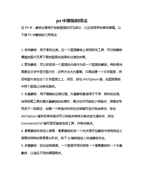 ps中蒙版的用法