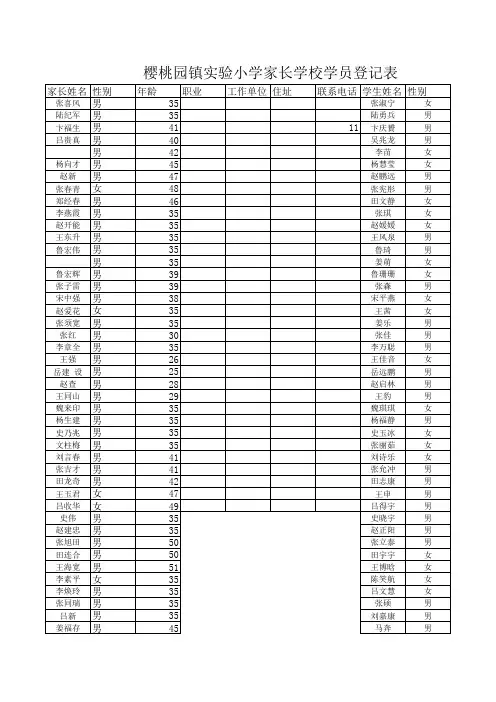 学员登记表