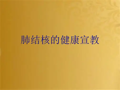 肺结核的健康宣教(共10张PPT)