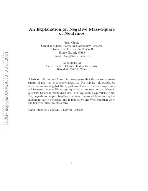 Explanation on Negative Mass-Square of Neutrinos