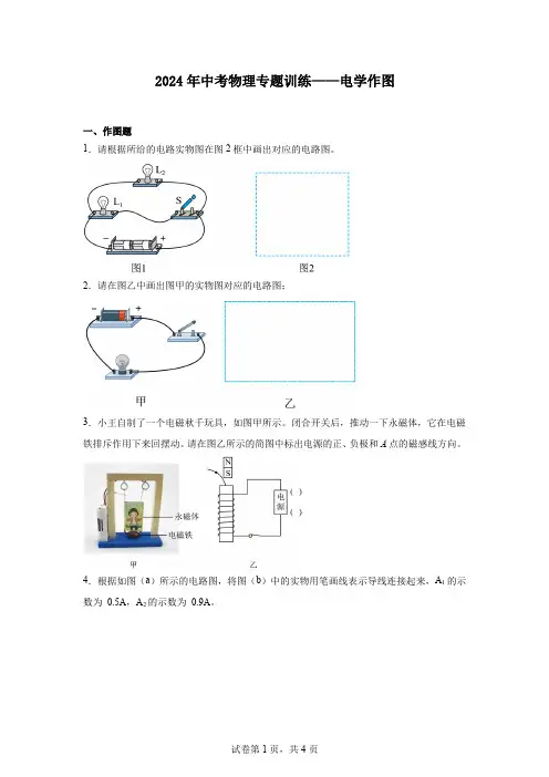 2024年中考物理专题训练——电学作图