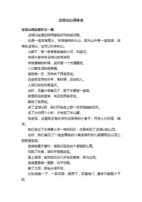 宝塔山心得体会