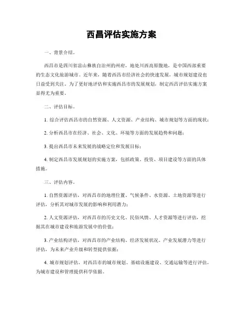西昌评估实施方案