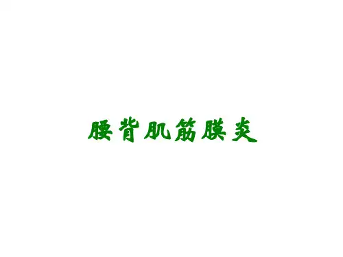 腰背肌筋膜炎
